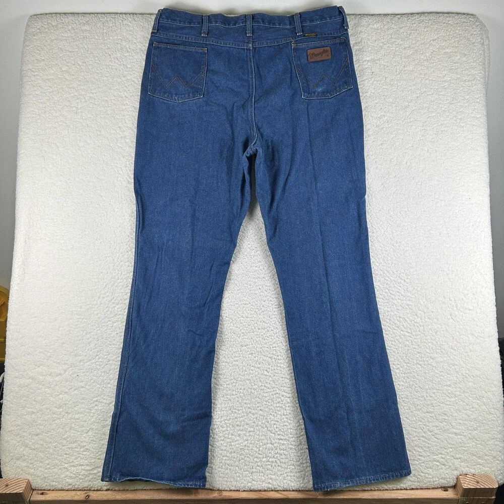Vintage Wrangler Jeans Mens 42x36 Bootcut Cowboy Scovill Zipper USA 82611NV 70s